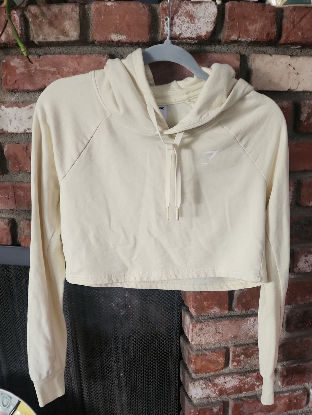 Gymshark Cropped Hoodie Yellow Canary Drawstring Sweatshirt Women's Size S